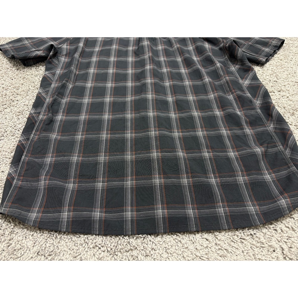 ICBREAKER Merino Shirt Short Sleeve Button Up Wool Gray Plaid Outdoor Men Large - Picture 12 of 16